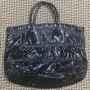 Prada patent leather large handle bag